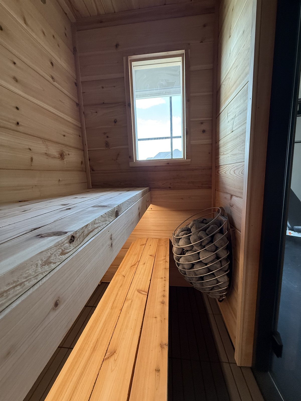 Sauna interior shared by Alec Mcclarin.