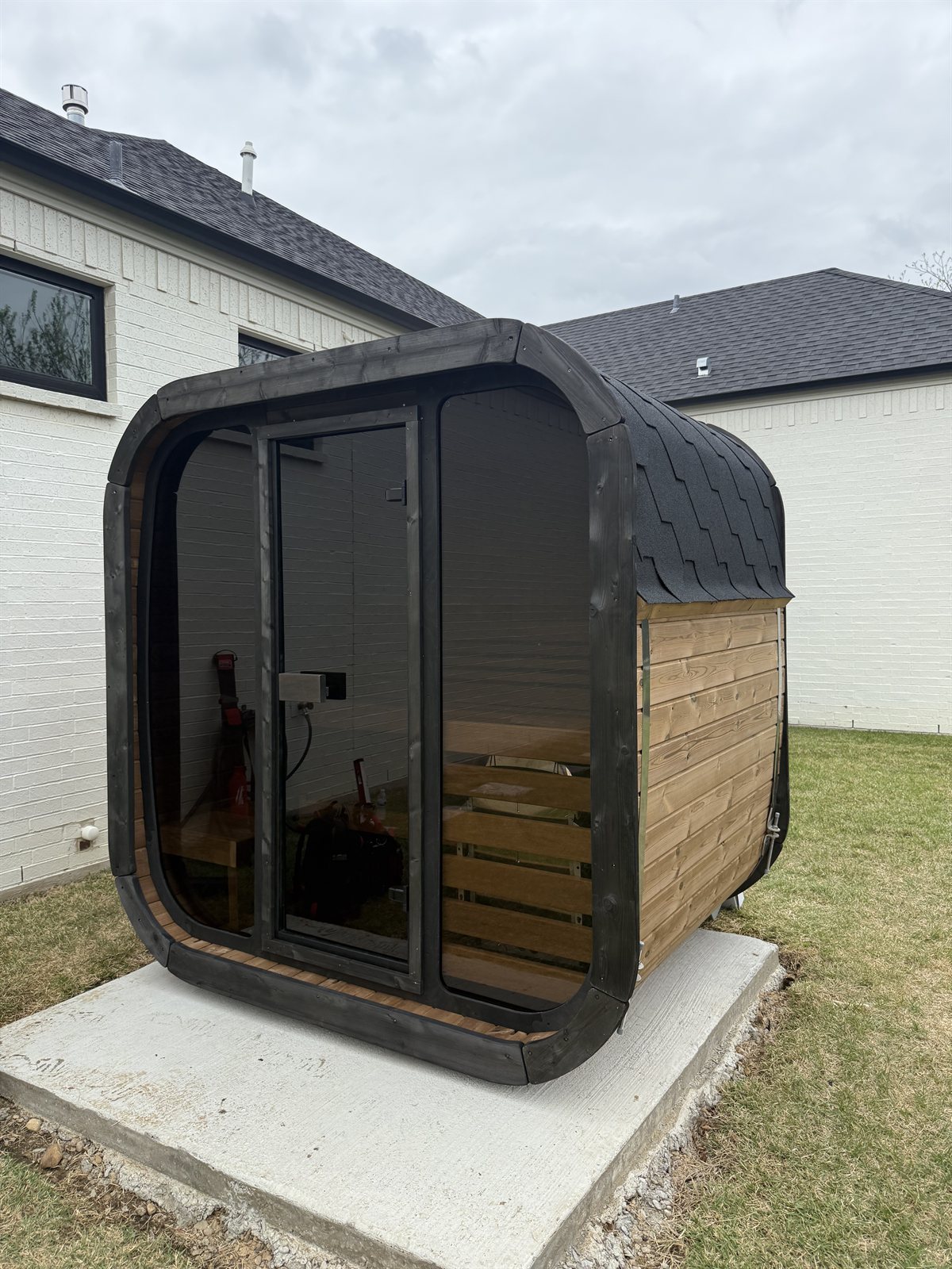 Backyard sauna retreat shared by Jason Todd.