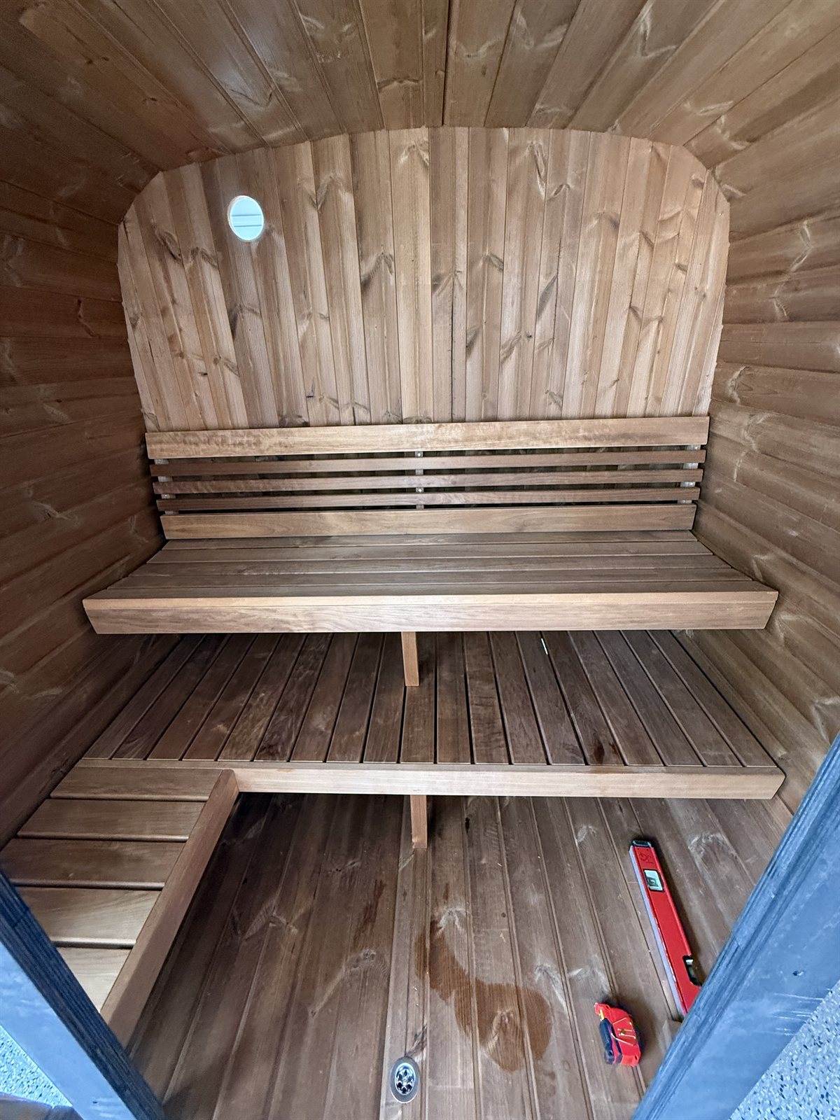 Sauna interior shared by Niomi Preacher.