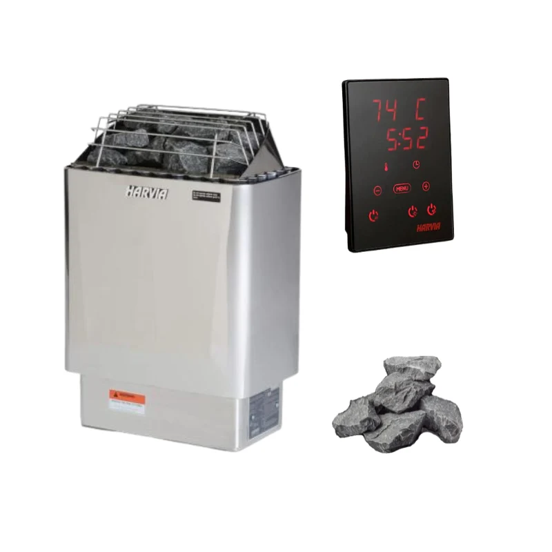 Harvia KIP complete sauna heater package with WiFi controls and stones