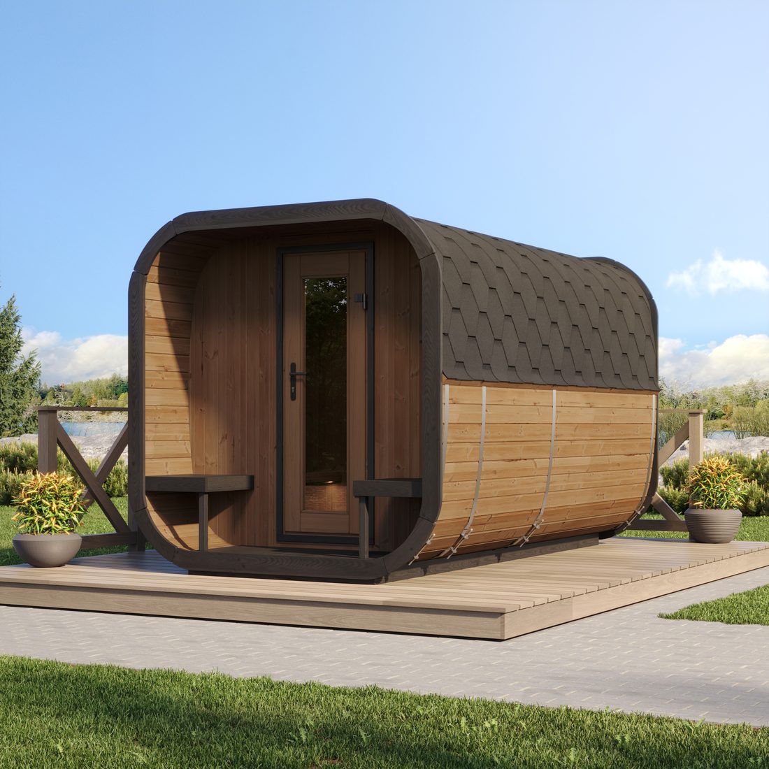 SaunaLife Cube Series CL12GCP Outdoor Sauna Kit