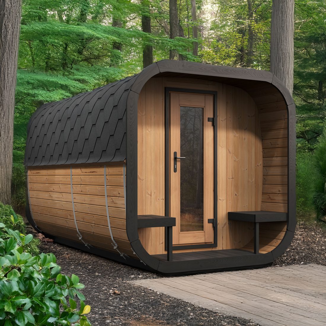 SaunaLife Cube Series CL12GCP Outdoor Sauna Kit
